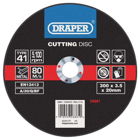 Draper 26861 Flat Metal Cutting Discs 300 x 2.8 x 20mm