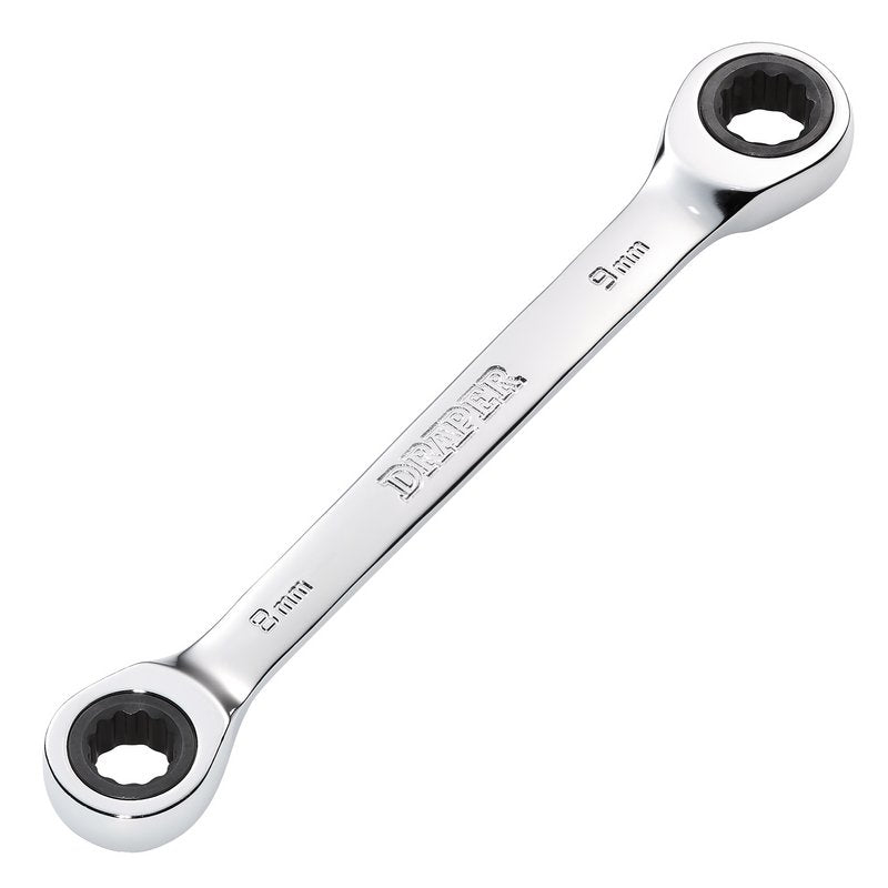 Draper 27735 HI - TORQ? Metric Double Ratchet Ring Spanner 8 x 9mm - McCormickTools