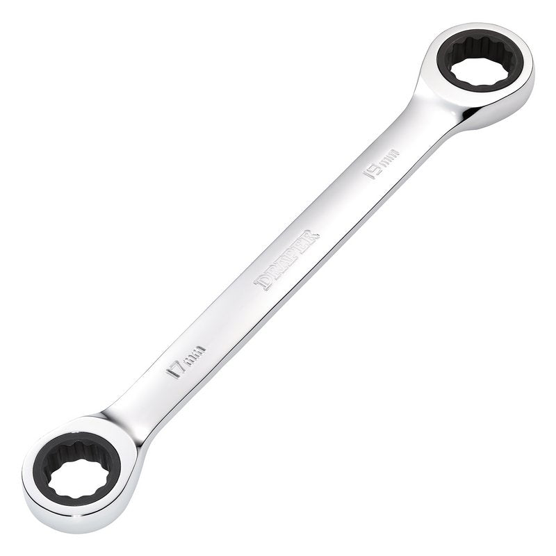 Draper 27740 HI - TORQ? Metric Double Ratchet Ring Spanner 17 x 19mm - McCormickTools