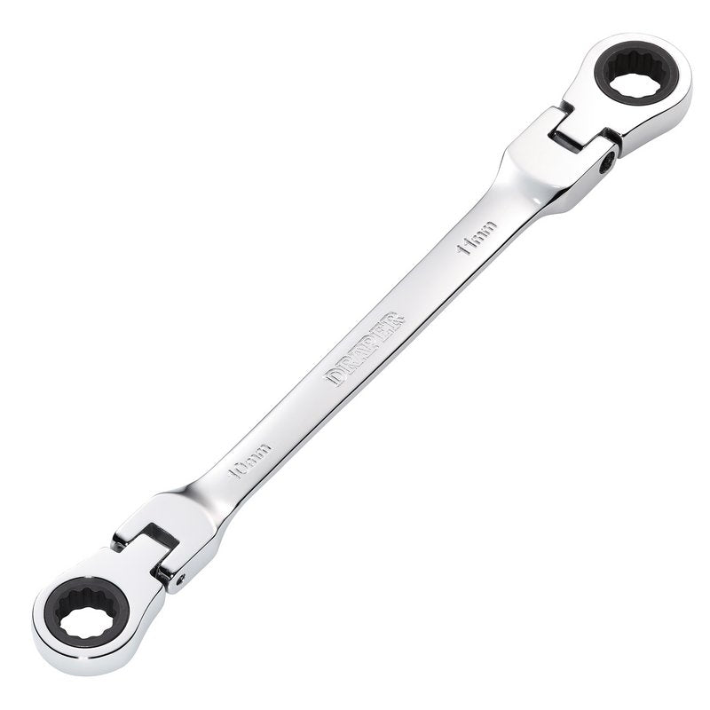 Draper 27745 HI - TORQ? Metric Flexible Head Double Ring Ratchet Spanner 10 x 11mm - McCormickTools