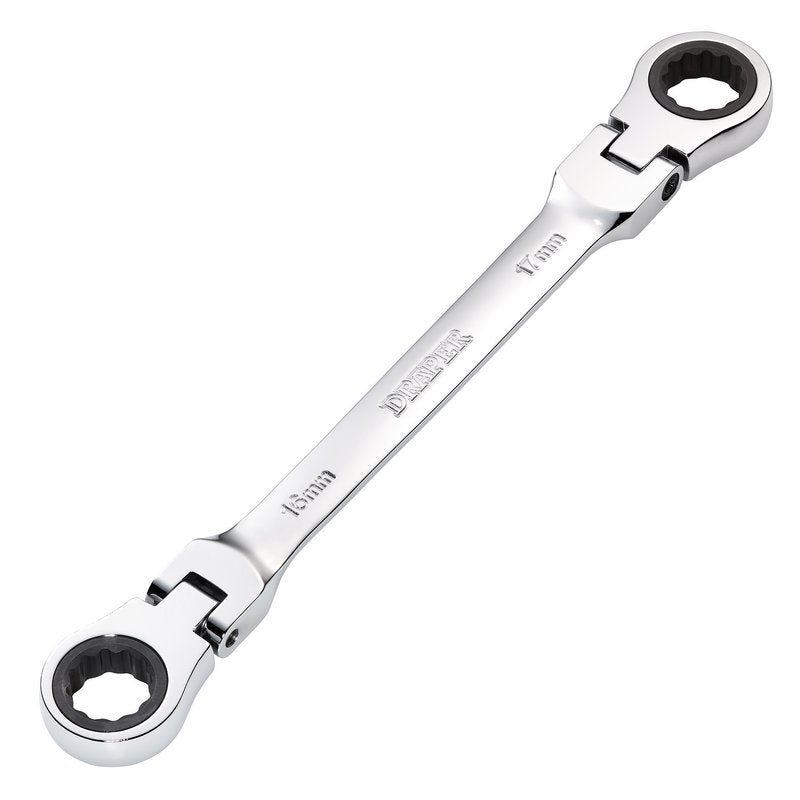 Draper 27756 HI - TORQ? Metric Flexible Head Double Ring Ratchet Spanner 16 x 17mm - McCormickTools