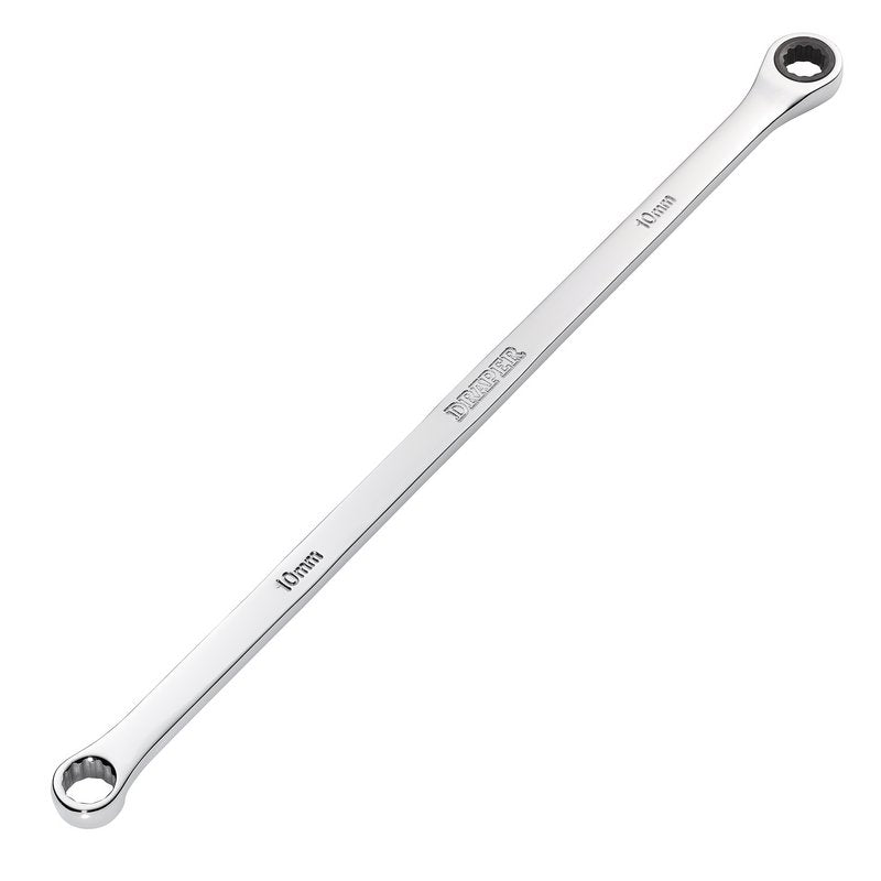 Draper 27766 HI - TORQ? Metric Extra - Long Double Ring Ratchet Spanner 10mm - McCormickTools