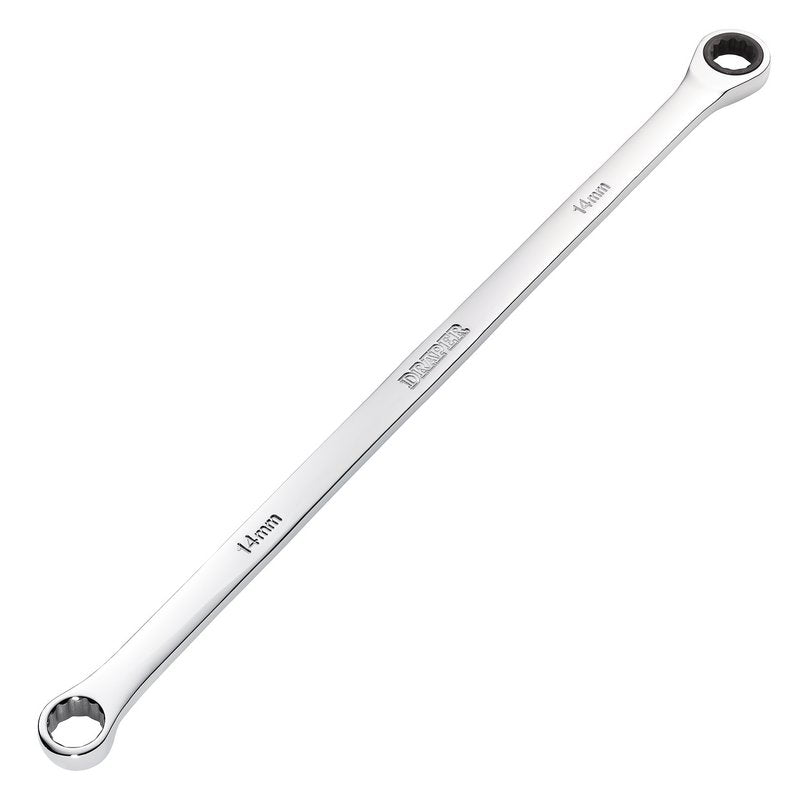 Draper 27770 HI - TORQ? Metric Extra - Long Double Ring Ratchet Spanner 14mm - McCormickTools