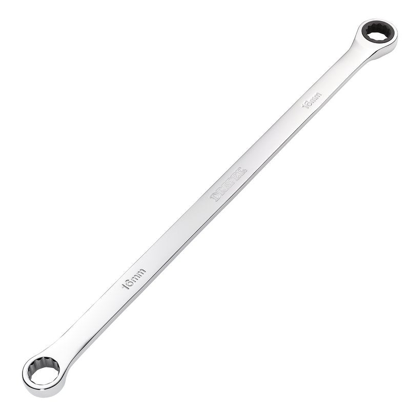 Draper 27773 HI - TORQ? Metric Extra - Long Double Ring Ratchet Spanner 16mm - McCormickTools