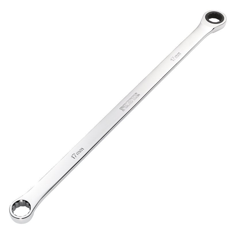 Draper 27774 HI - TORQ? Metric Extra - Long Double Ring Ratchet Spanner 17mm - McCormickTools