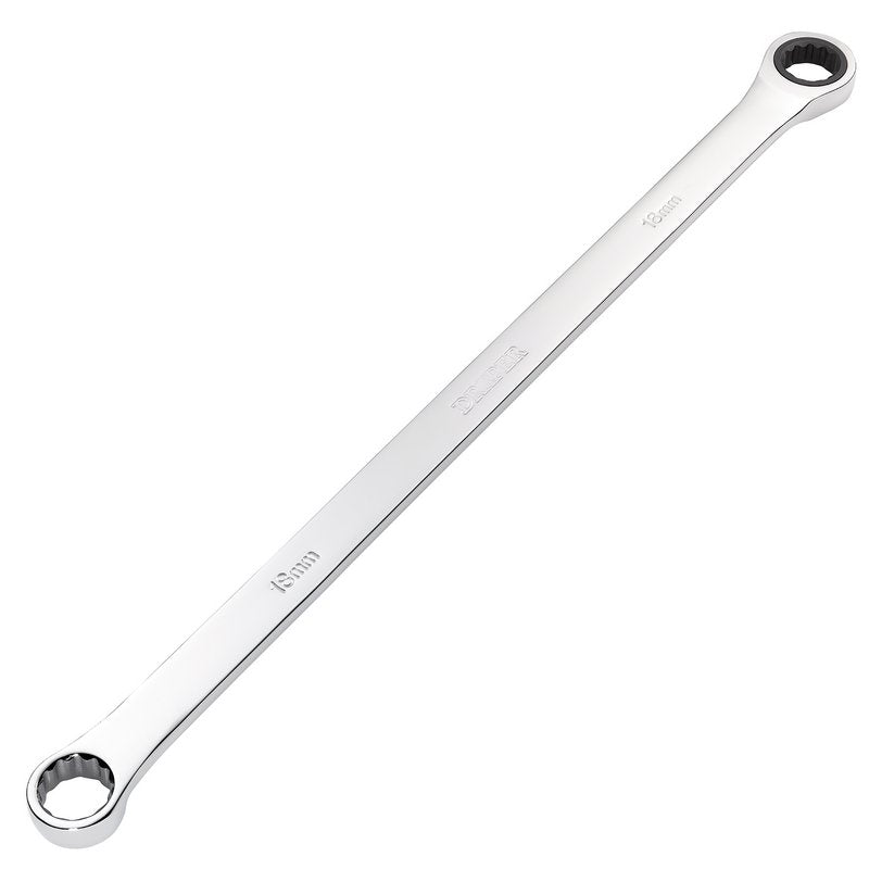 Draper 27776 HI - TORQ? Metric Extra - Long Double Ring Ratchet Spanner 18mm - McCormickTools