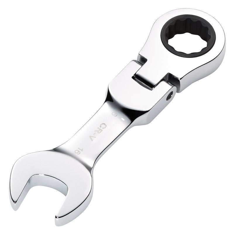 Draper 27974 HI - TORQ? Metric Stubby Flexible Head Ratchet Combination Spanner 16mm - McCormickTools