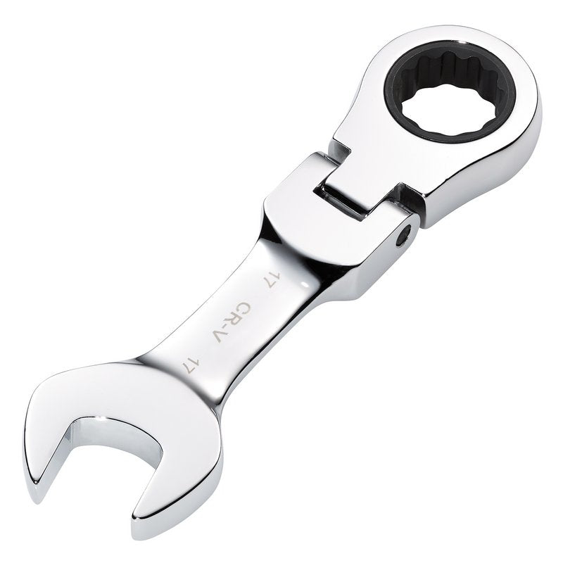 Draper 27977 HI - TORQ? Metric Stubby Flexible Head Ratchet Combination Spanner 17mm - McCormickTools