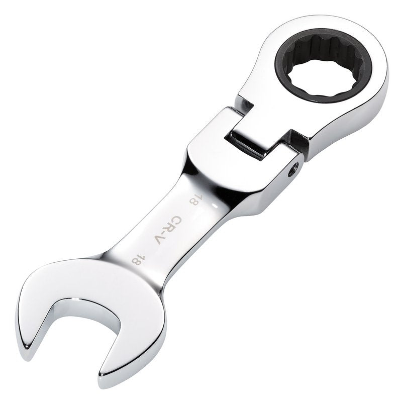 Draper 27979 HI - TORQ? Metric Stubby Flexible Head Ratchet Combination Spanner 18mm - McCormickTools