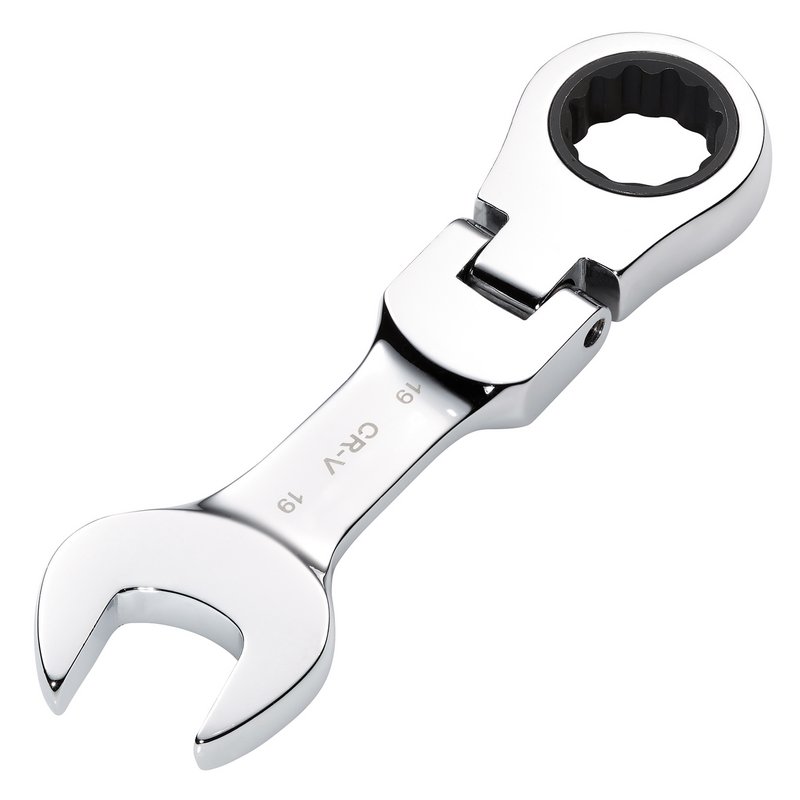 Draper 27981 HI - TORQ? Metric Stubby Flexible Head Ratchet Combination Spanner 19mm - McCormickTools