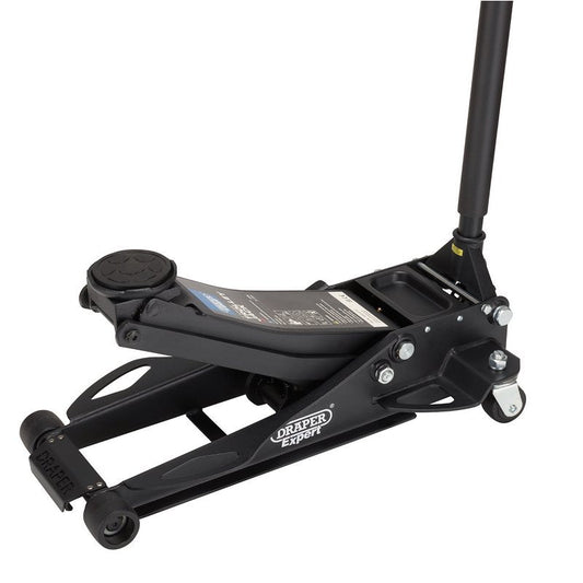 Draper 28464 Expert Professional Low Profile Fast Lift Garage Trolley Jack 3 Tonne Black