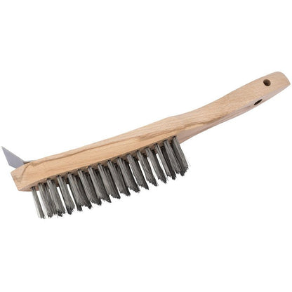 Draper 310mm Heavy Duty 4 Row Wire Scratch Brush with Scraper 36176