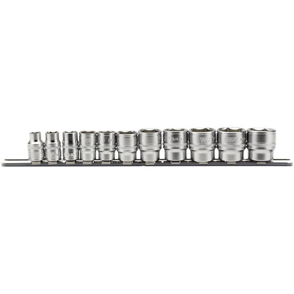 Draper 3/8" Sq. Dr. Imperial Socket Set On Metal Rail (11 Piece) - McCormickTools