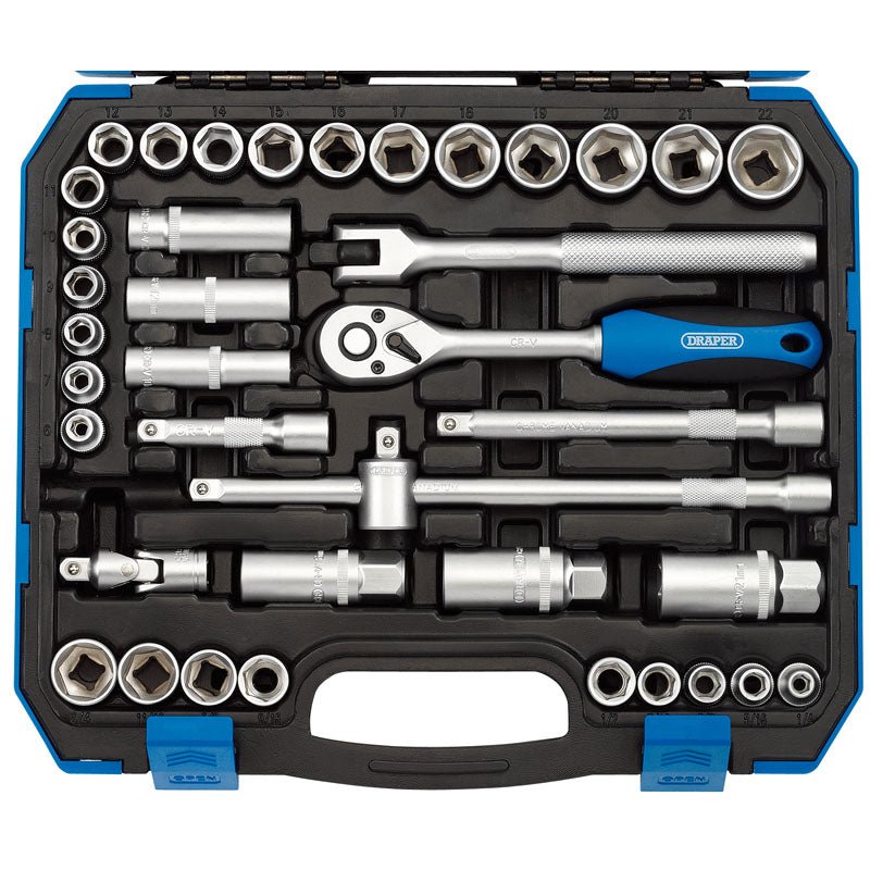 Draper 3/8" Sq. Dr. Mm/Af Combined Socket Set (39 Piece) - McCormickTools