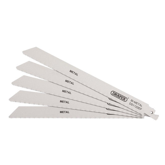 Draper 38631 Bi - metal Reciprocating Saw Blades for Metal Cutting 225mm 18tpi Pack of 5 - McCormickTools