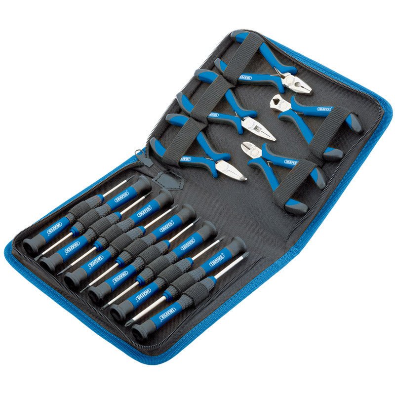 Draper 48958 Precision Pliers and Screwdriver Set 16 Piece