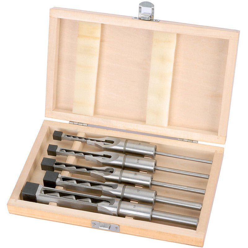 Draper 5 Piece Hollow Square Mortice Chisel and Bit Set 40406