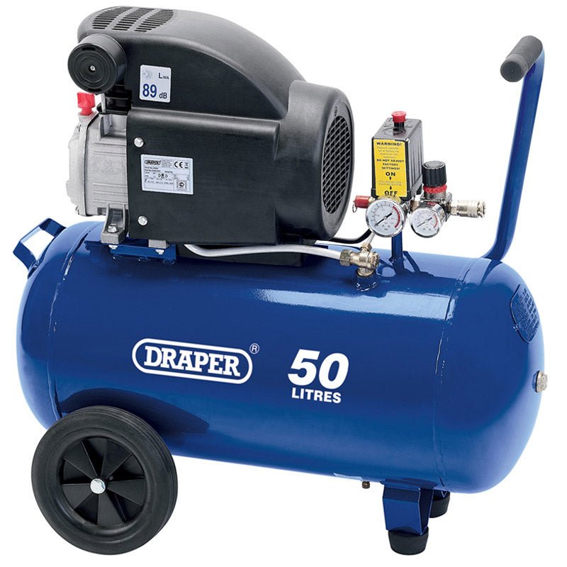 Draper 50L 230V 2.0hp (1.5kW) Air Compressor 24981 - McCormickTools