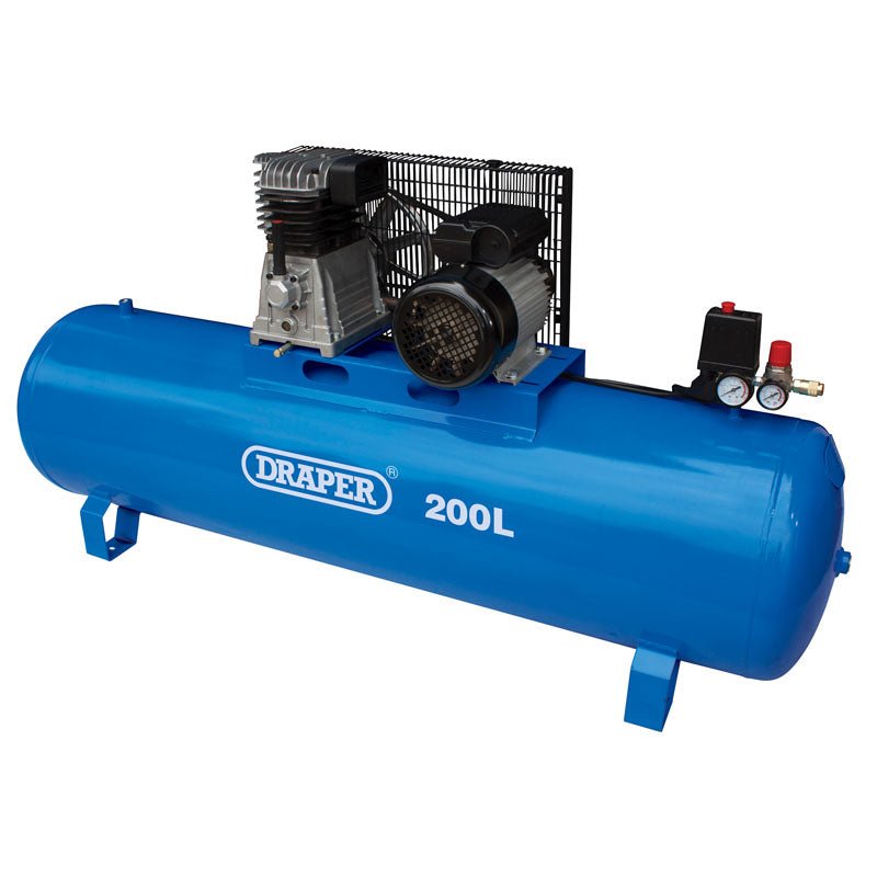 Draper 55313 200L Stationary Belt - Driven Air Compressor 2.2kW