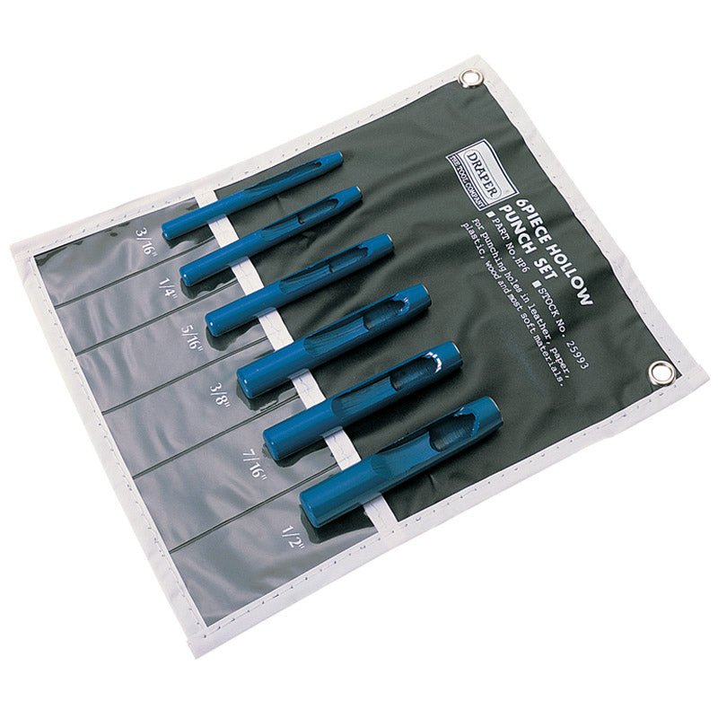 Draper 6 Piece Hollow Punch Set 5mm - 13mm Dia. 25993