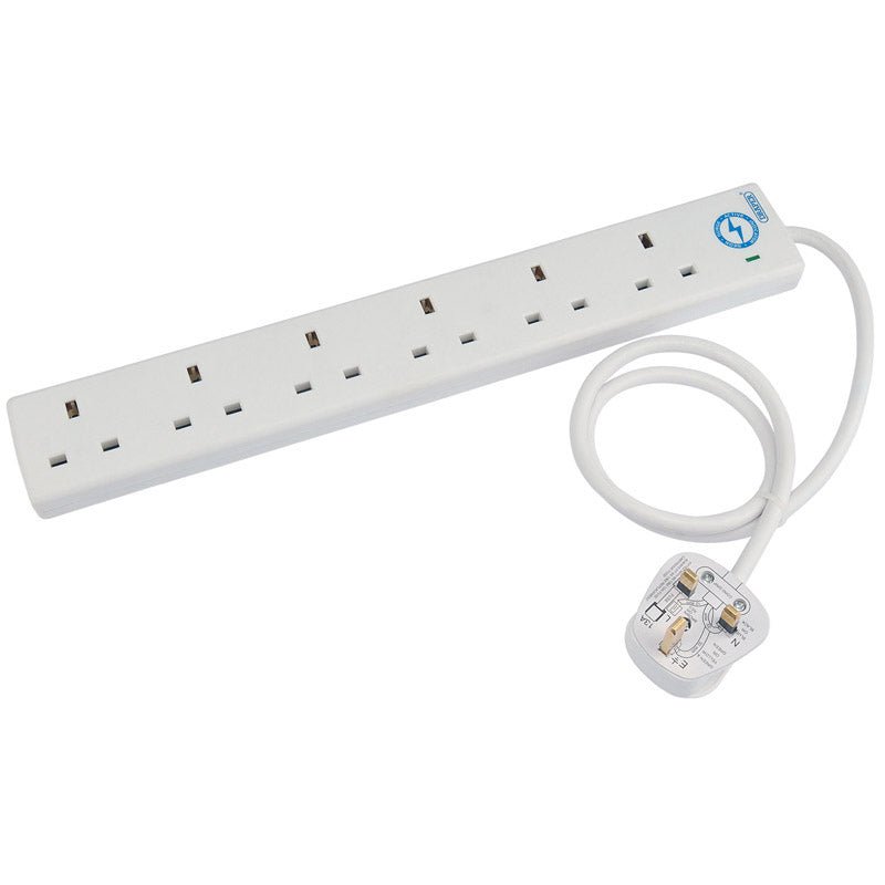 Draper 6 Way 0.75 Metre Surge Protected Extension Lead 26534