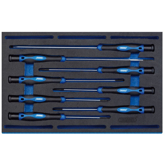 Draper 63399 Extra Long Precision Screwdriver Set in 1/4 Drawer EVA Insert Tray 8 Piece