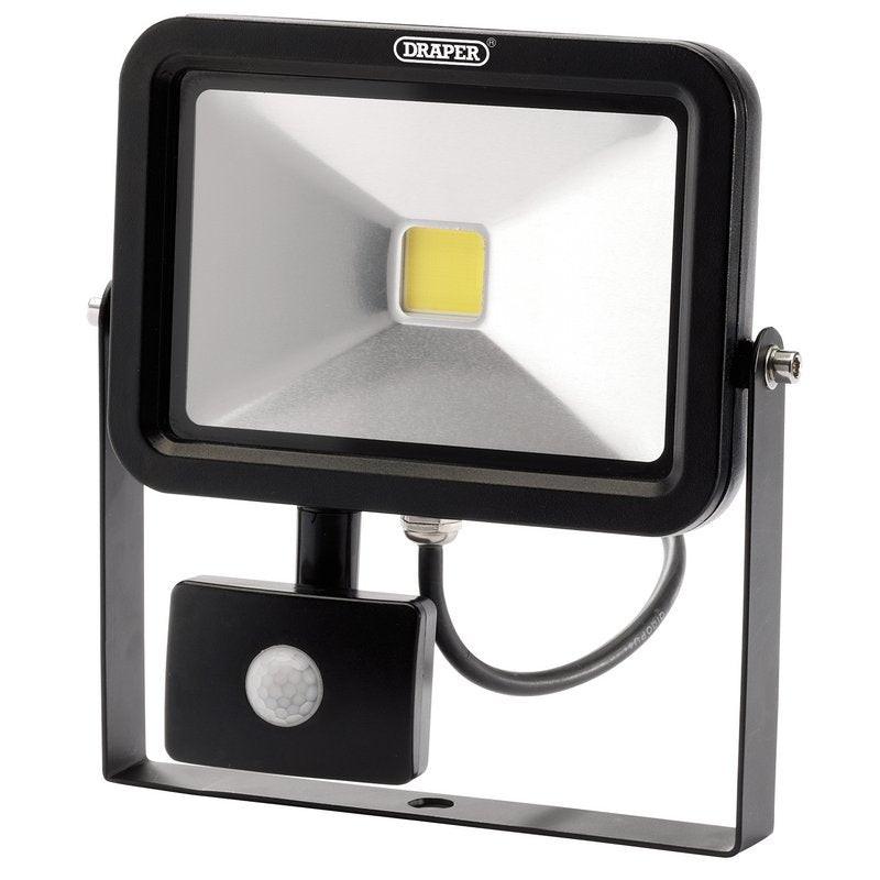 Draper 66037 COB LED Slimline Wall Mounted Floodlight with PIR Sensor 20W 1300 Lumens-McCormickTools