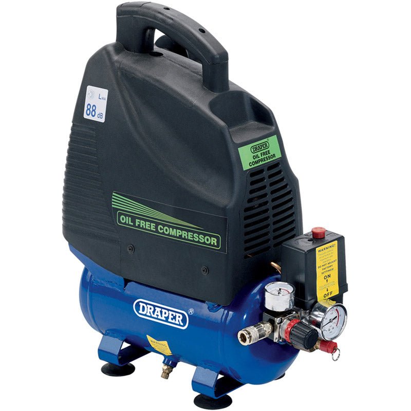 Draper 6L 230V 1.5hp (1.1kW) Oil - Free Air Compressor 24974