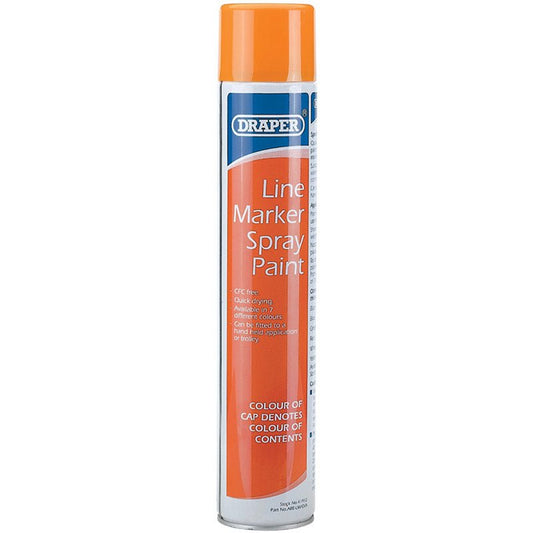 Draper 750ml Orange Line Marker Spray Paint 41912-McCormickTools