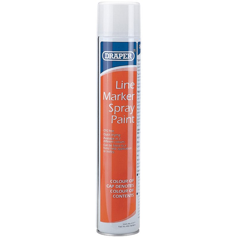 Draper 750ml White Line Marker Spray Paint 41915 - McCormickTools