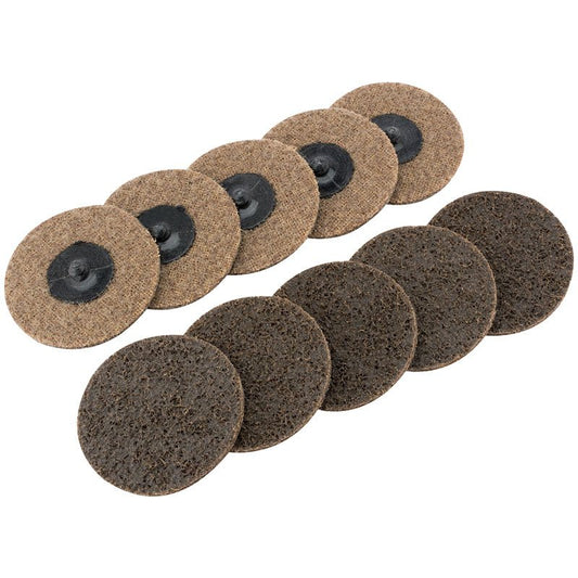 Draper 75628 Ten 75mm Polycarbide Abrasive Pads Course