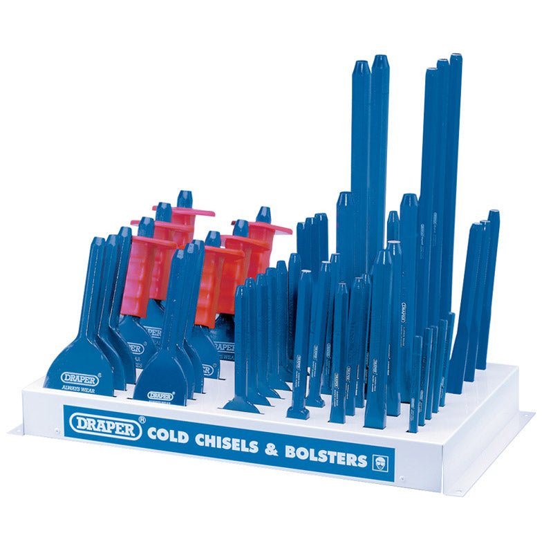 Draper 78202 Display of 50 Bolsters and Cold Chisels - McCormickTools