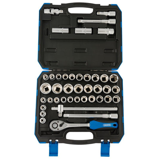 Draper 82136 1/2" Sq. Dr. Combined MM/AF Socket Set 41 Piece - McCormickTools