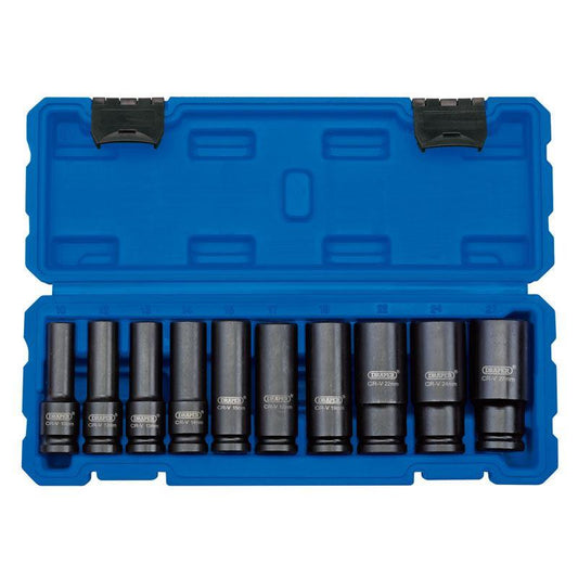 Draper 83096 1/2" Drive Metric Deep Impact Socket Set 10 Piece - McCormickTools