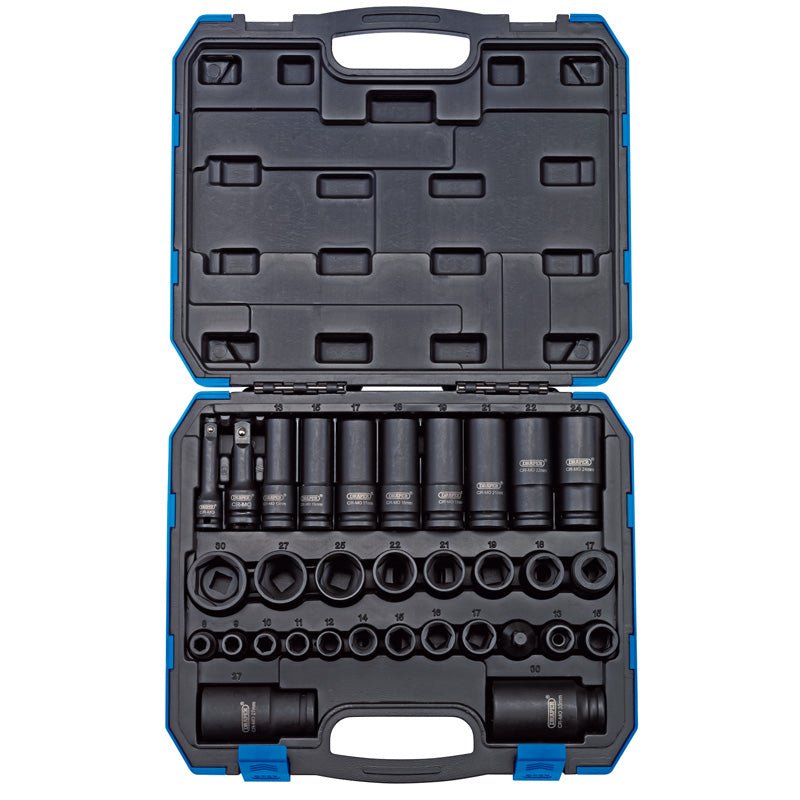 Draper 83098 3/8" and 1/2" Sq. Dr. Impact Socket Set 32 Piece - McCormickTools