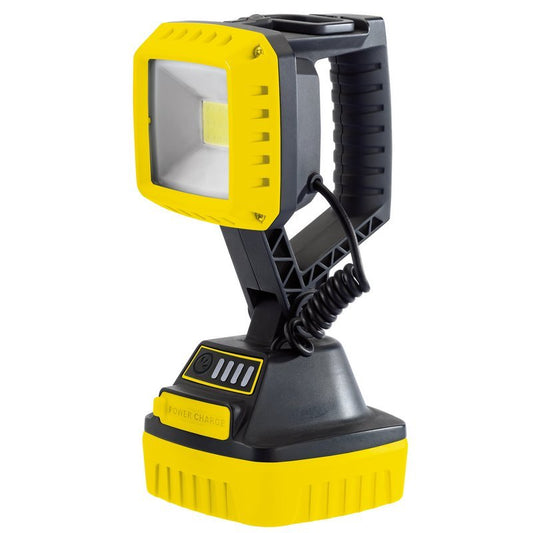 Draper 90049 10W COB LED Rechargeable Work Light - 1000 Lumens Yellow 4x 2.2 Ah Li - ion Batteries Supplied