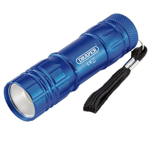 Draper 90103 COB LED Aluminium Hand Torch 3 x AAA Batteries Supplied