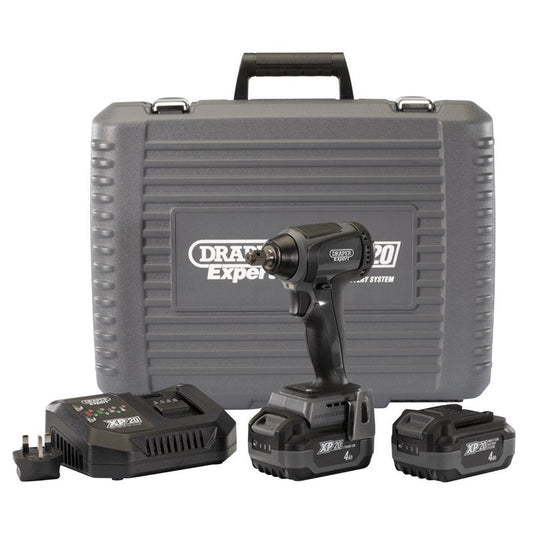 Draper 98962 XP20 20V Brushless Impact Wrench 1/2" Sq. Dr. 300Nm 2 x 4.0Ah Batteries 1 x Fast Charger