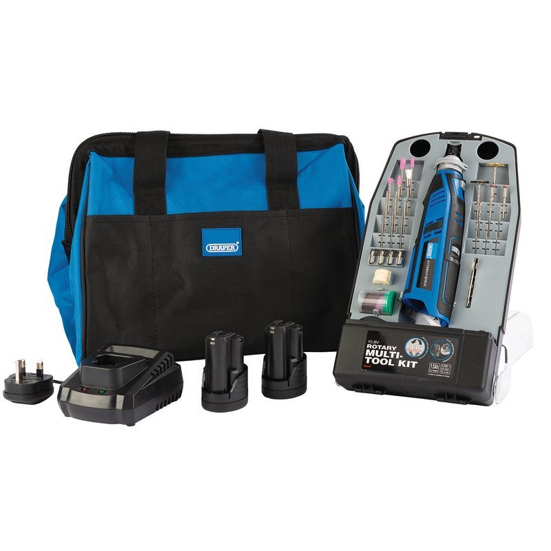 Draper 99719 Draper Storm Force® 10.8V Power Interchange Multi - Tool Kit +2x 1.5Ah Batteries Charger and Bag