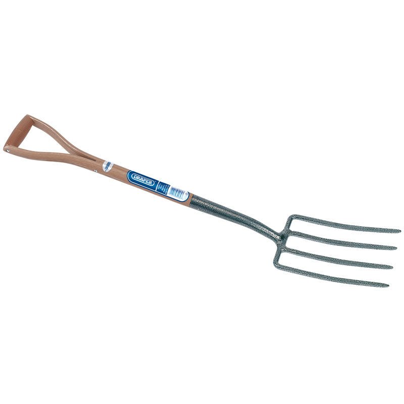 Draper Carbon Steel Garden Fork with Ash Handle 14301