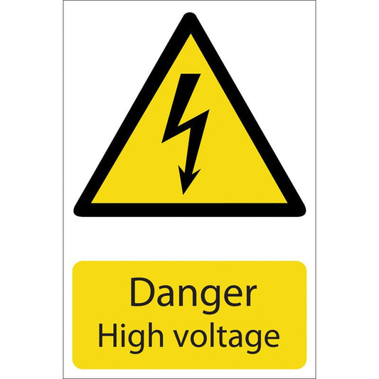 Draper 'Danger High Voltage' Hazard Sign 72237