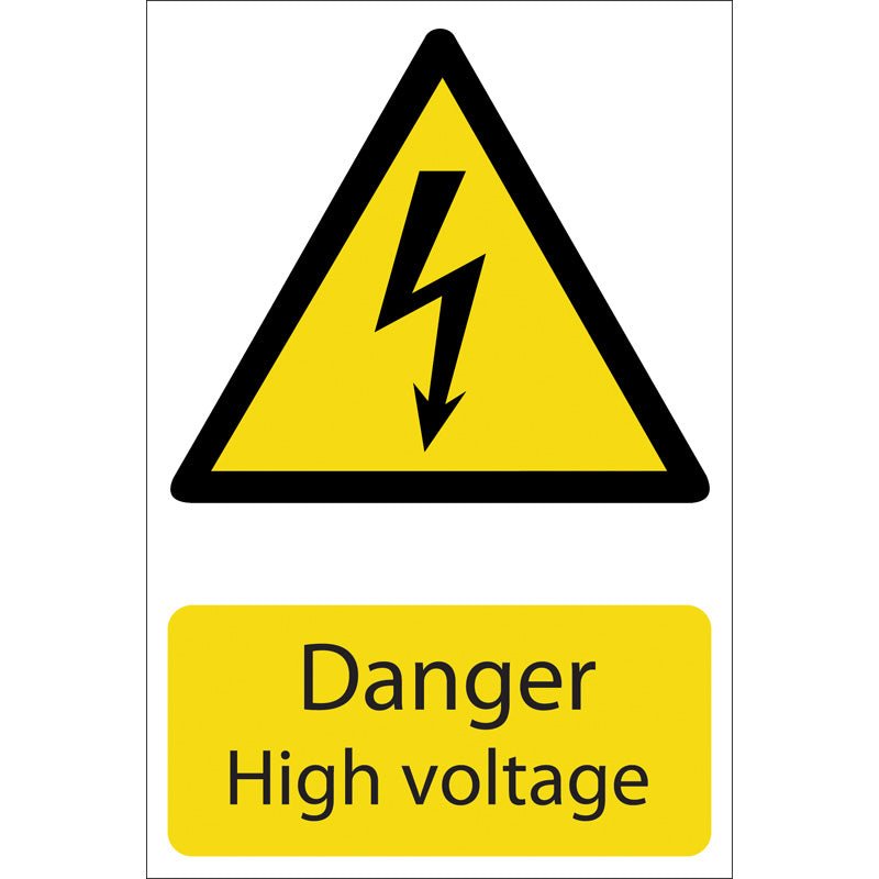 Draper 'Danger High Voltage' Hazard Sign 72237