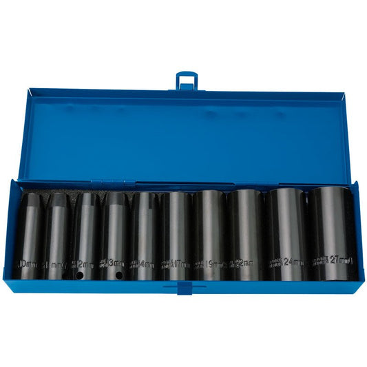 Draper Expert 10 piece 1/2" Sq. Dr. Expert HI - TORQ®️ Metric Deep Impact Socket Set 38369 - McCormickTools