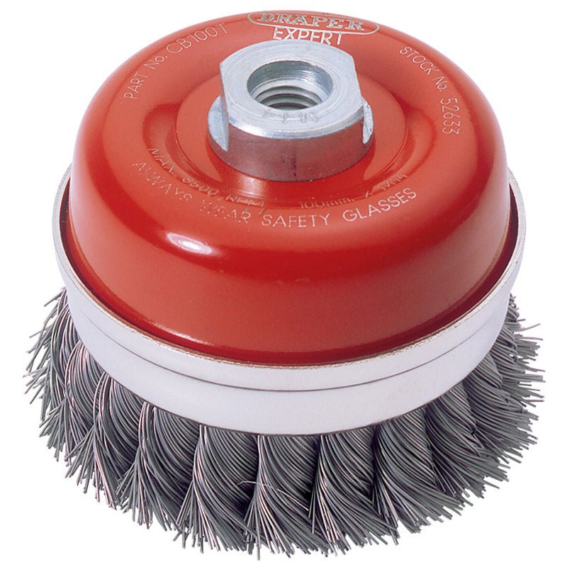 Draper Expert 100mm x M14 Twist Knot Wire Cup Brush 52633