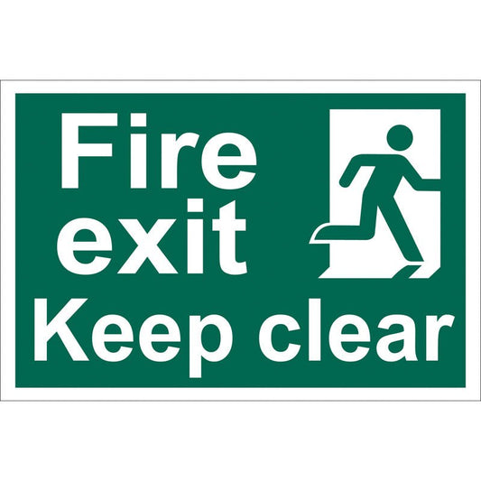 Draper 'Fire Exit Keep Clear' Safety Sign 72450