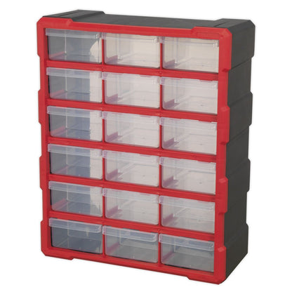 Sealey APDC18R Cabinet Box 18 Drawer - Red/Black