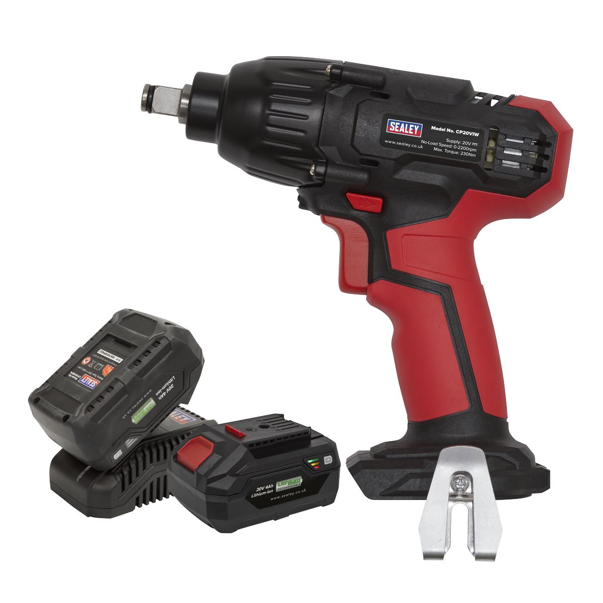 Sealey CP20VIWKIT Impact Wrench 20V 4Ah SV20 Series 1/2"Sq Drive - 2 Batteries