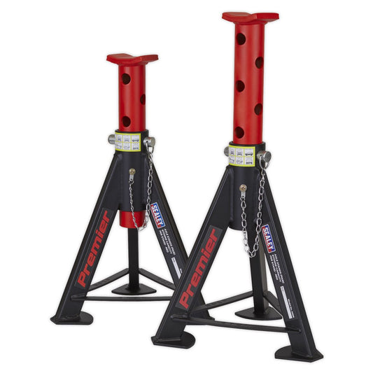 Sealey AS6R Premier Axle Stands (Pair) 6 Tonne Capacity per Stand - Red