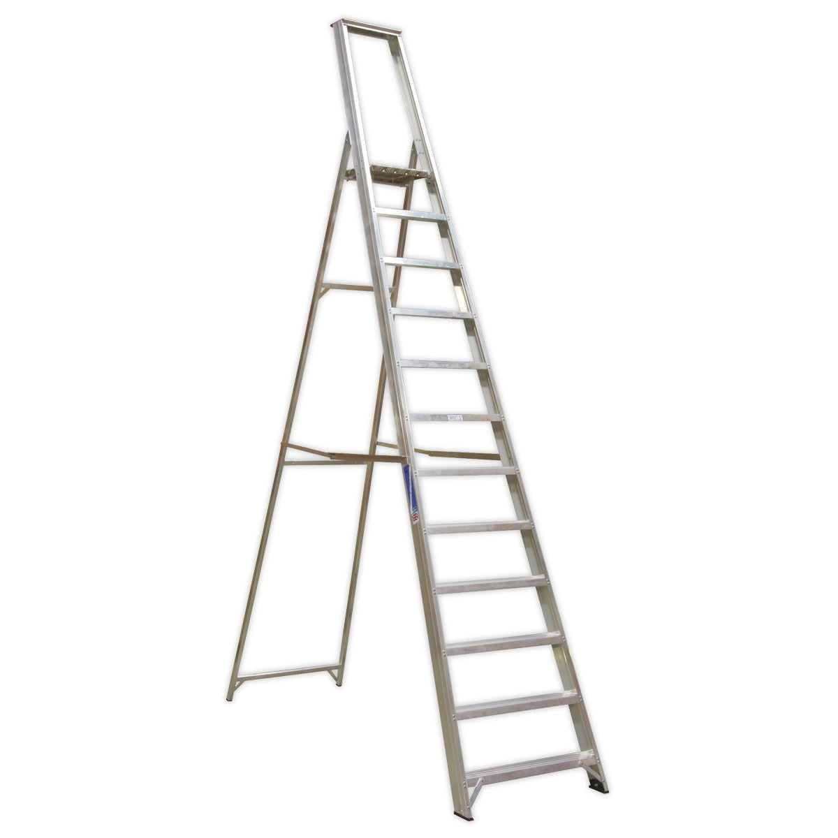 Sealey AXL12 Aluminium Step Ladder 12-Tread Industrial BS 2037/1