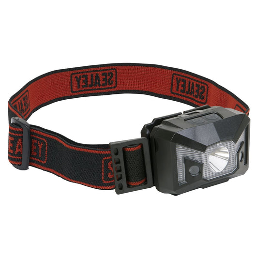 Sealey HT03LED Head Torch 3W SMD & 2 Red LED 3 x AAA Cell with Auto-Sensor